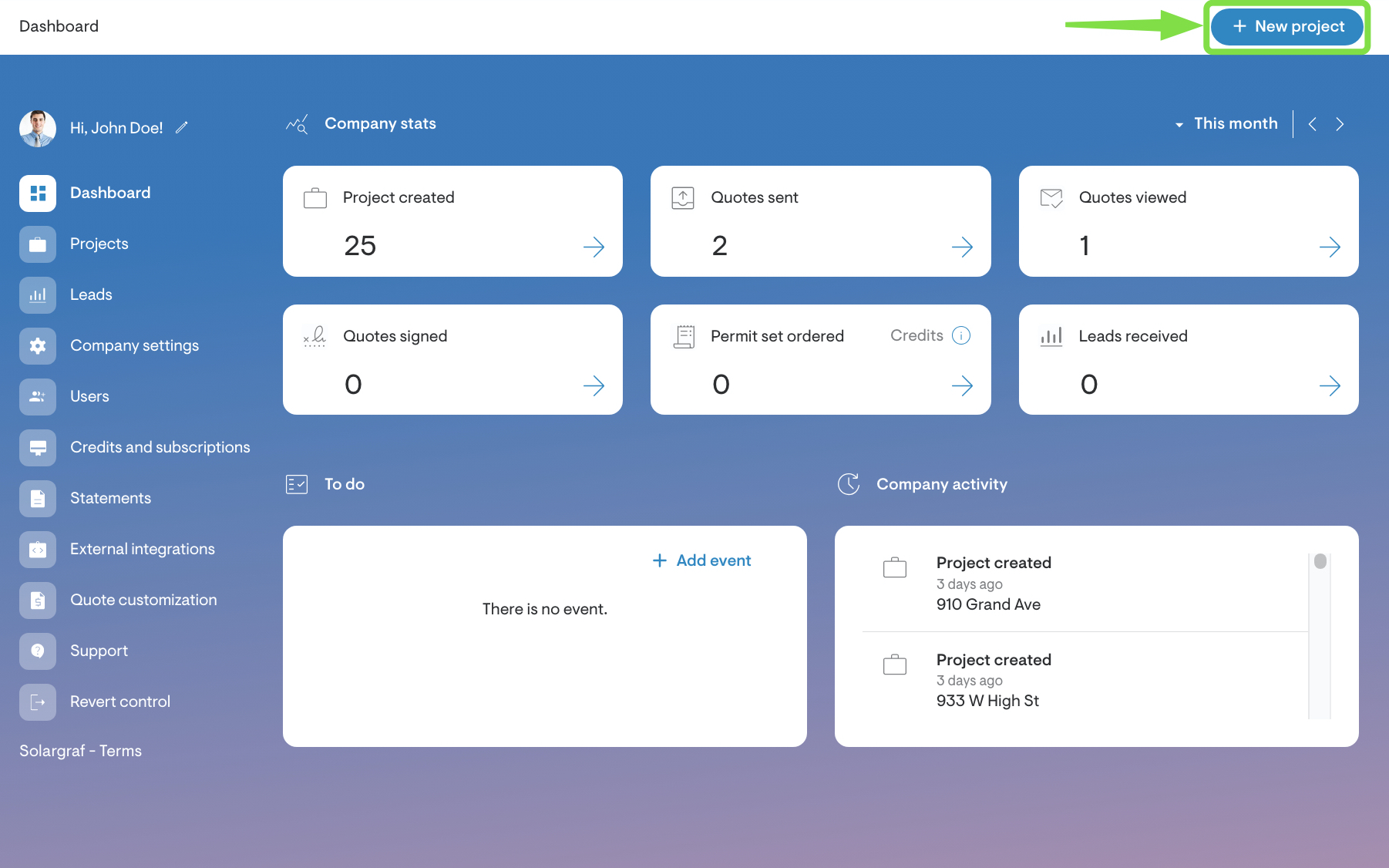 Create a New Project (Step 1)